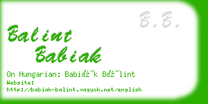 balint babiak business card